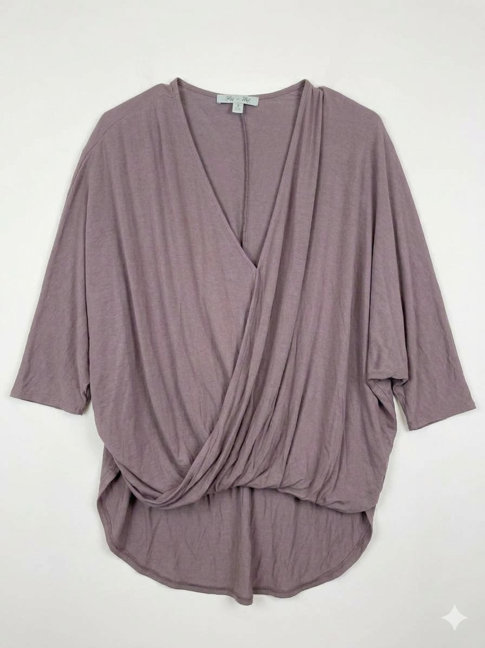 She + Sky Dusty Mauve Draped Wrap-Front Tunic